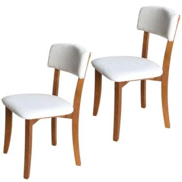 Imagem de Kit 2 Cadeira Decorativa Estofada Porcelana Pes Madeira Pinhao Nacc - 