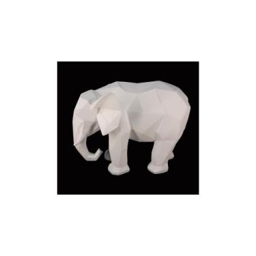 Imagem de Escultura Decorativa Elefante Geométrico Branco  Formosa - LUXdécor ca