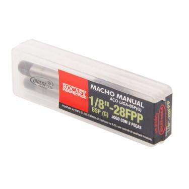 Imagem de Jogo De Macho Manual Rocast Aço Liga 1/8 -28 Fios Bsp