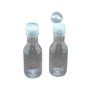 Imagem de Lembrancinha Garrafa Pvc 50ml Tampa Flip Top Transparente 10 Un