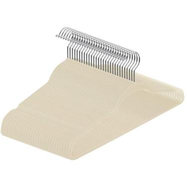 Imagem de Kit 80 Cabides De Veludo Slim Antideslizante Ultrafino Para Roupa - Ma