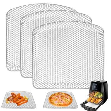 Imagem de GWYXC Bandeja coletora Air Fryer 3 peças para forno de fritadeira digital 4 em 1 Chefman 6,3 QT, 24 cm × 24 cm × 24 cm × 0,59 cm, peças de reposição para fritadeira a ar
