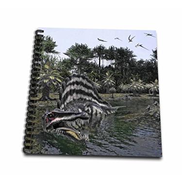 Imagem de 3dRose Caderno espiral de dinossauro de espinossauro em um rio pântano primitivo (db_256718_2)