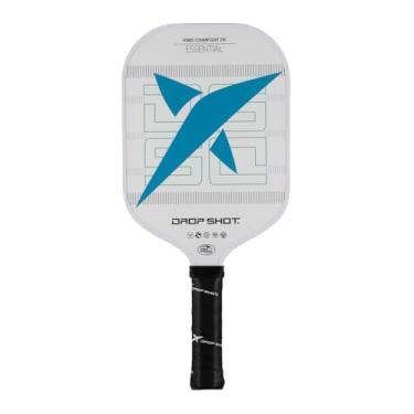 Imagem de Drop Shot Kibo Comfort 2024 – Raquete Pickleball com absorção de choque, ótimo controle e potência – Raquete profissional – aprovada pela USAPA – branca e azul