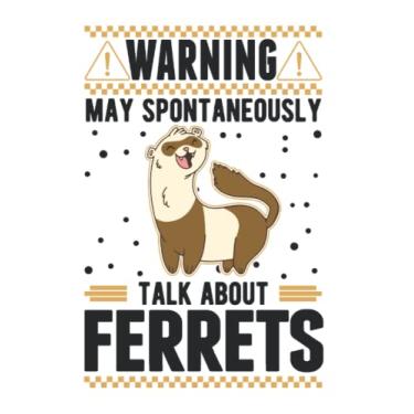 Imagem de Frettchen Notizbuch: May spontaneously talk about Ferrets Frettchen / 6x9 Zoll / 120 karierte Seiten