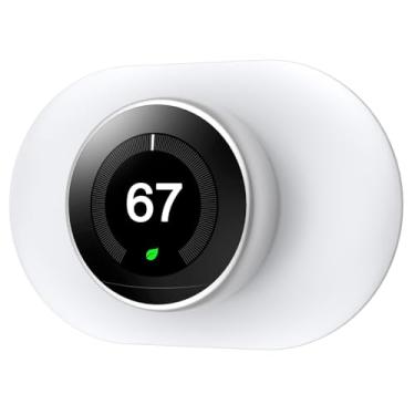 Imagem de BOUNHOHE Capa de Placa de Parede Compatível com Termostato Google Nest 1º/2º/3º, Kit de Acabamento de Termostato Nest para Paredes para Cobrir Defeitos- Fácil de Instalar(Não Compa (, Branco)