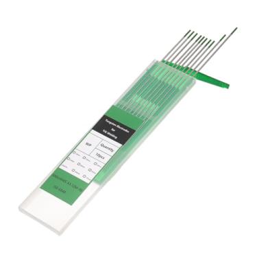 Imagem de HARFINGTON 10 eletrodos de tungstênio para soldagem TIG 1/40.6 cm x 17.8 cm puro para soldagem de aço inoxidável, liga de alumínio e magnésio, fabricação de automóveis aeroespaciais, verde WP