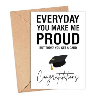 Imagem de ShelbyShops Everyday You Make Proud Card - Proud Congratulations Card For Son - Lindo cartão de formatura para filha - Cartão de formatura do ensino médio - Cartão de formatura sem boné