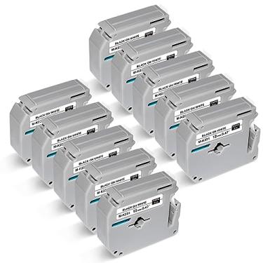 Imagem de BOYEEZON Pacote com 10 fitas M de 12 mm 0,47 branca compatível com Brother PTouch M-K231 MK231 M231 Fita de etiquetagem para PT-M95 PT-80 PT-45, preto sobre branco, 1,27 cm x 66,2 cm