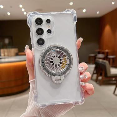 Imagem de Capa magnética transparente Armour Gyro com suporte para Samsung S24 S23 Ultra S22 Plus A55 A54 A53 A52 A35 A34 A32 A33 A15, 5, para Galaxy S20FE