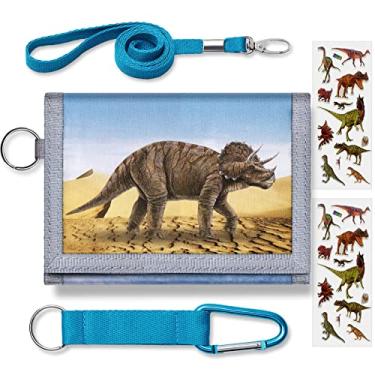 Imagem de Carteira infantil para meninos e meninas adolescentes, carteira para crianças, carteiras fofas com zíper para jovens com bolso para moedas e porta-cartões, presentes de aniversário para crianças, dinossauro - 18, 5x3 inch, Dinossauro - 18