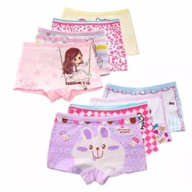 Imagem de Kit 12 Calcinhas infantil Box Boxer (2a10 anos) 100% Cotton Algodão - 