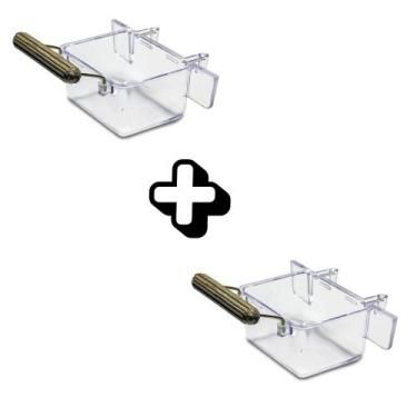 Imagem de Kit 2 uni bebedouro lateral gancho e poleiro 40ml injetfour