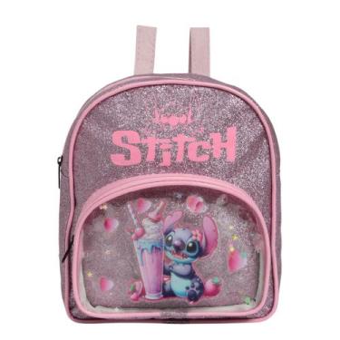 Imagem de Mochila Infantil De Costas Stitch Feminina Tam P Cor Rosa - Plike