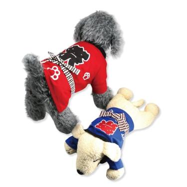 Imagem de Pet Hanten Festival OBI incluído cão Hanten Happi bonito elegante legal roupas japonesas autênticas (vermelho, G)