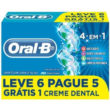Imagem de Kit com 6 Creme Dental 4 Em 1 70g Oral-B