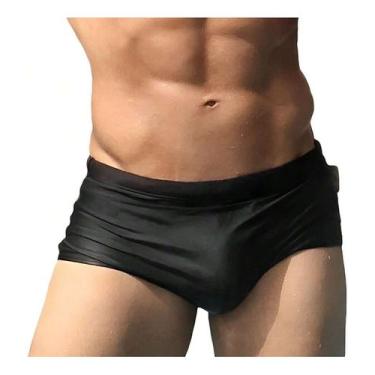 Imagem de Sunga Boxer Masculina Praia Slim Fitness Preta Azul Marinho, Preto, M
