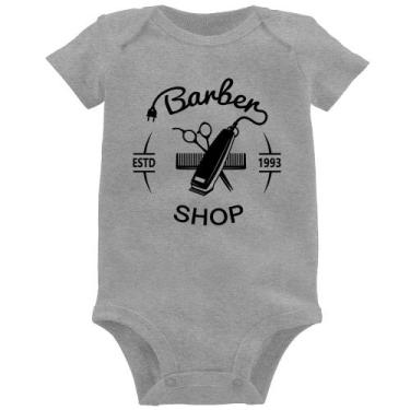 Imagem de Body Bebê Barber Shop - Foca na Moda, Cinza, G