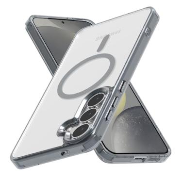 Imagem de Lunivop Capa rígida para Samsung Galaxy S25 Plus [compatível com carregamento sem fio Magsafe] Capa magnética resistente a amarelamento transparente para S 25 Plus 6,7 '' 5G 2025 Rugged Best Phone