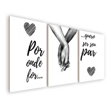 Imagem de Quadro/Placa Decorativa MDF 20x28xm s/ Moldura Tema Namorados - I Love