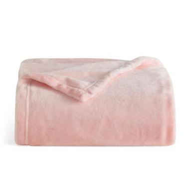 Imagem de Cobertor de Lã Bedsure Rosa - 300GSM - Macio e Leve - Tamanho Twin XL