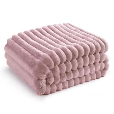 Imagem de Cobertor Bedsure Rosa de Lã - 150x200cm - Para Sofá