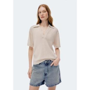 Imagem de Blusa Hering Polo Decote V Em Tricô Feminina-Feminino
