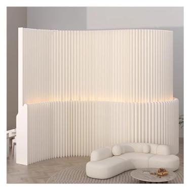Imagem de Biombos e Divisórias Divisória De Ambiente Dobrável Com Tela De Privacidade E Faixa De Luz LED, Divisória De Parede Portátil Para Separação De Espaço, Separador De Ambiente Para Sala De Estar, Quarto