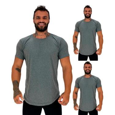 Imagem de Kit 3 Camiseta Longline MXD Conceito Slim Cores Básicas e Mescladas Li