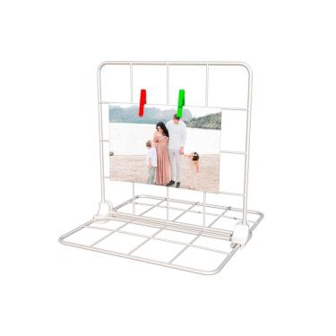 Imagem de Porta Retrato Memory Board de Mesa 20x20 Aramado para Decoração Sala Quarto Escritório Mural de Recados