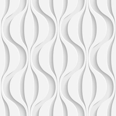 Imagem de Papel De Parede Efeito Gesso 3d Moderno Ondas Clássico 10m