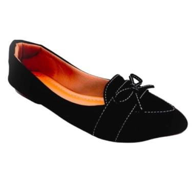 Imagem de Mocassim Clássico Feminino Preto Bico Fino Nobuk Confortável Casual Premium Salto Baixo (Preta, BR, Adulto, Numérico, M, 35)
