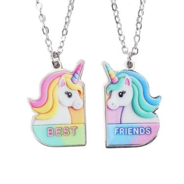 Imagem de MANZHEN 1 par de colares de melhores amigos, design fofo, presente de dia dos namorados, filhote, fantasma, sol e lua, design de 5, 45 cm, aço inoxidável, sem pedra preciosa, 18 Inches, Aço