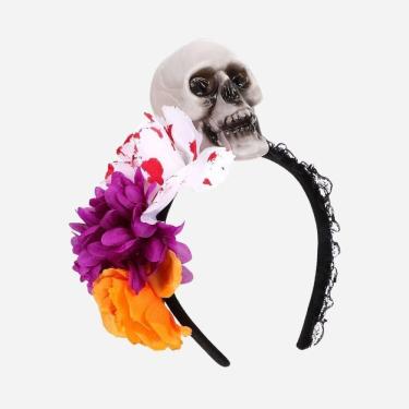 Imagem de Tiara Véu De Noiva Caveira Halloween