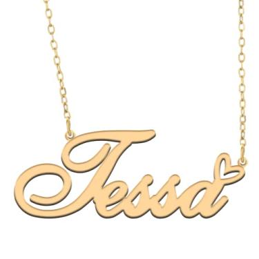 Imagem de A168A Colar de nome personalizado personalizado personalizado colar de nome banhado para mãe filha amizade feminino dia dos namorados aniversário de Natal ano novo, Metal, Sem pedras preciosas