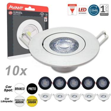 Imagem de Kit 10 Spot Led Embutir Direcionável Redondo Quente Frio - Avant,  Bra