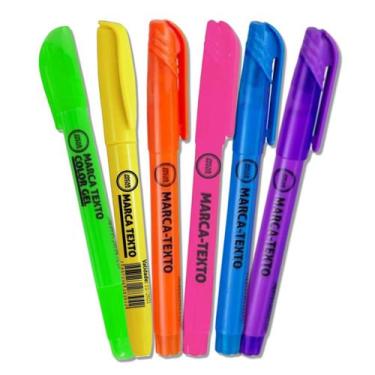 Imagem de Caneta marca texto cores neon kit com 6 cores - Jocar Office Leonora