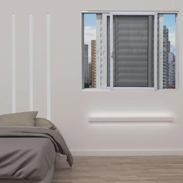 Imagem de Janela Veneziana 3 Folhas Móveis com Tela Mosquiteira Linha 25 100cm X 120cm