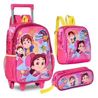 Imagem de Kit Mochila Rodinha Maria Clara Jp Lancheira Estojo Rosa