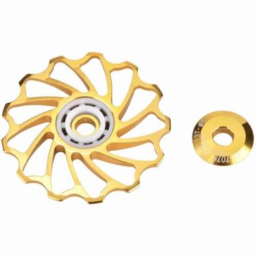 Imagem de Akozon 1 par de Rolamento de Cerâmica Rolo de Guia de Bicicleta de Jóquei Traseiro para 11 Desviador, Polia de Tensão Spannrolle Ultegra Speed ​​Wheel (11t) (11t) (13t) (13t)