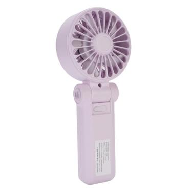 Imagem de Ventilador de Mão Dobrável, 5 Velocidades Ajustáveis ​​Fan de Bolso Recarregável Portátil para Viajar Cruise Beach Summer (PURPLE)