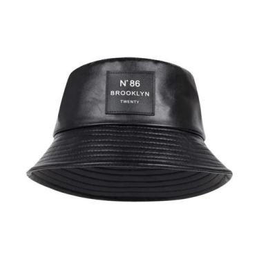 Imagem de Chapéu Balde de Couro PU Unissex - Protetor Solar para Atividades ao A