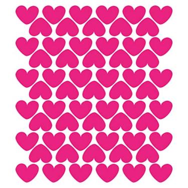 Imagem de Adesivo de Parede Infantil Corações Rosa Pink 55un