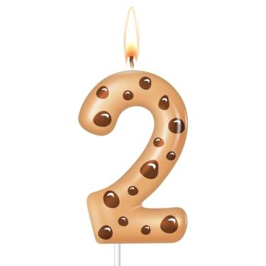 Imagem de MTLEE Número de velas de aniversário com tema de monstro, topo de bolo de monstro para meninas, meninos, aniversário, chá de bebê, festa, decoração de bolo (laranja, número 2)