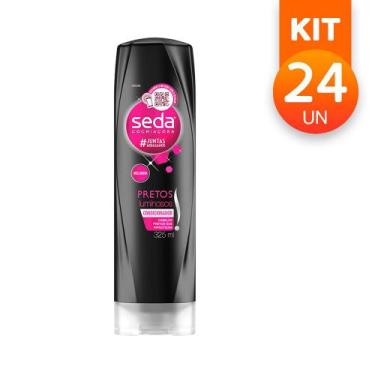 Imagem de Condicionador Seda Pretos Luminosos com Melanina 325ml (Kit C/24)