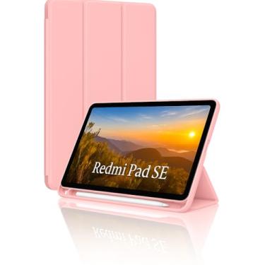 Imagem de Capa Case PREMIUM para Redmi Pad SE 11" com Compartimento para Pencil Anti-impacto Tampa Magnética (Rosa)