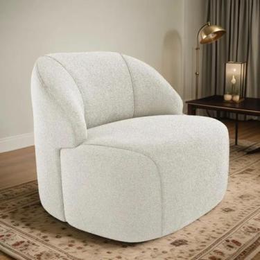 Imagem de Poltrona Organica Decorativa Eloa Boucle Bege - Londrilar - LM DECOR