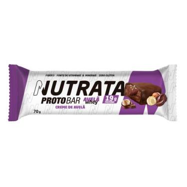 Imagem de Barra de Proteína Nutrata Proto Bar Sabor Avelã Whey Sabor Creme de Av