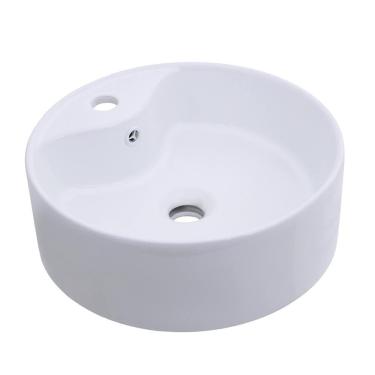 Imagem de Cuba de Apoio para Banheiro Redonda Louça Cerâmica Ametista Pingoo.casa - Branco