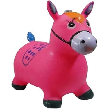 Imagem de Cavalinho Pula Pula Infantil Grande com Som e Luzes, Inflável (Rosa)